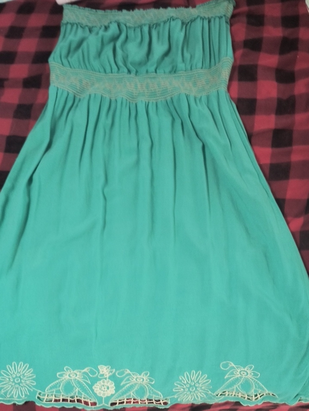 Embroidered Strapless Dress